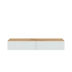 Mobile porta TV Senectus, 180x35h28 cm, Rovere Nodi e Bianco lucido<Dmora Clearance