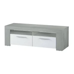 Mobile porta TV Sparaxis, 120x42h40 cm, Bianco e Cemento<Dmora Online
