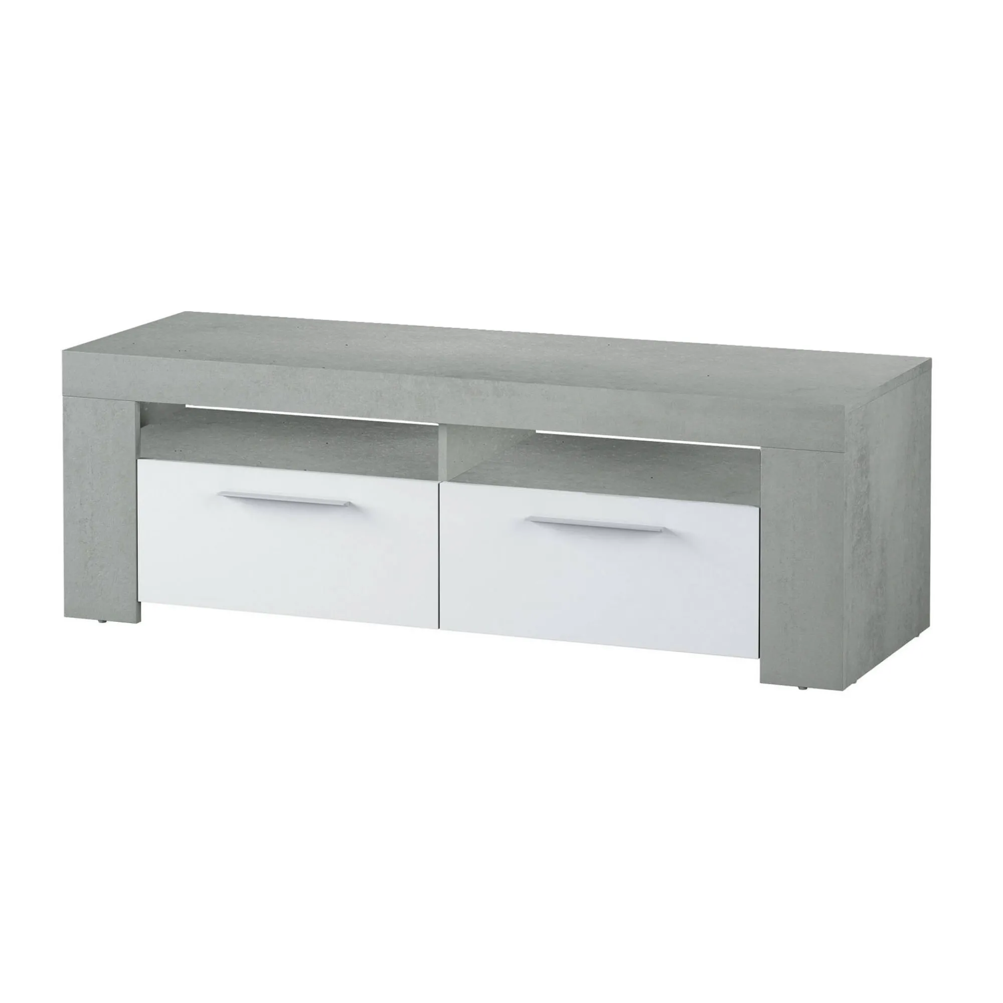 Mobile porta TV Sparaxis, 120x42h40 cm, Bianco e Cemento<Dmora Online
