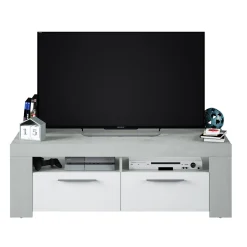 Mobile porta TV Sparaxis, 120x42h40 cm, Bianco e Cemento<Dmora Online