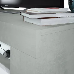 Mobile porta TV Sparaxis, 120x42h40 cm, Bianco e Cemento<Dmora Online