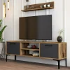 Mobile porta TV sri, 140x30h48 cm, Noce e Antracite<Dmora Fashion