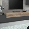 Mobile porta TV Tiche, cm 240x45h52, Antracite e Acero<Dmora Best