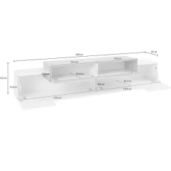 Mobile porta TV Tiche, cm 240x45h52,<Dmora Online