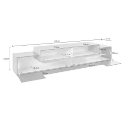 Mobile porta TV Tiche, cm 240x45h52, Antracite e Acero<Dmora Best