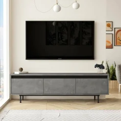 Mobile porta TV Titli, 160x36 h45 cm, Argento e Nero<Dmora Best Sale