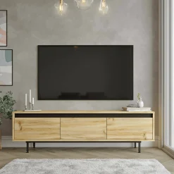 Mobile porta TV Titli, 160x36 h45 cm, Quercia e Nero<Dmora Online