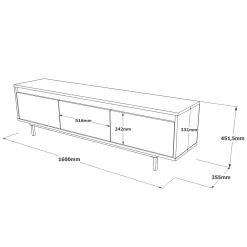 Mobile porta TV Titli, 160x36 h45 cm, Argento e Nero<Dmora Best Sale
