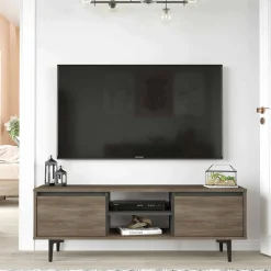 Mobile porta TV Toscana, 140x36 h48 cm, Marrone e Antracite<Dmora Store