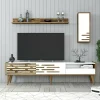 Mobile porta TV Upana, 180x45h35 cm, Bianco e Noce<Dmora Sale