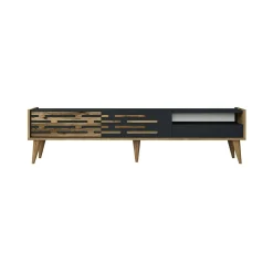 Mobile porta TV Upana, 180x45h35 cm, Antracite e Noce<Dmora Shop