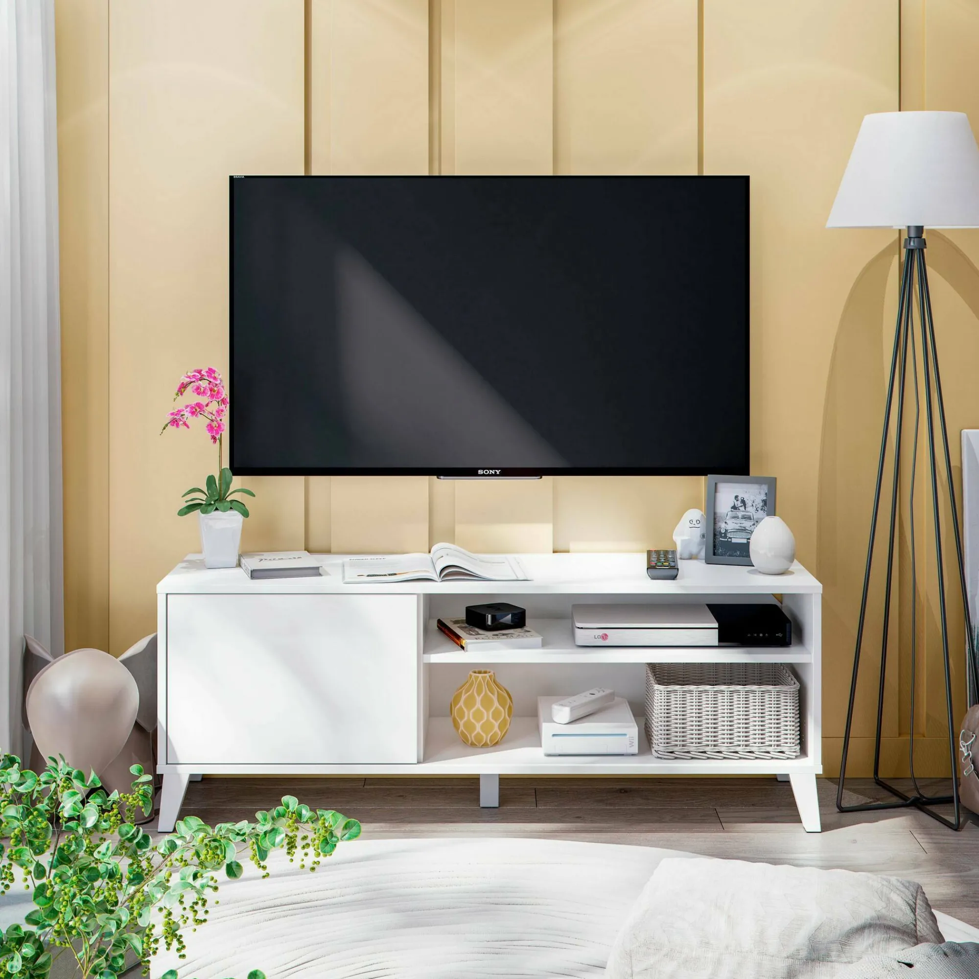 Mobile porta TV Viring, 135x40 h50 cm,<Dmora Discount