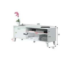 Mobile porta TV Viring, 135x40 h50 cm,<Dmora Discount