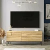 Mobile porta TV Zephir, 120x36 h46 cm, Quercia e Nero<Dmora Discount