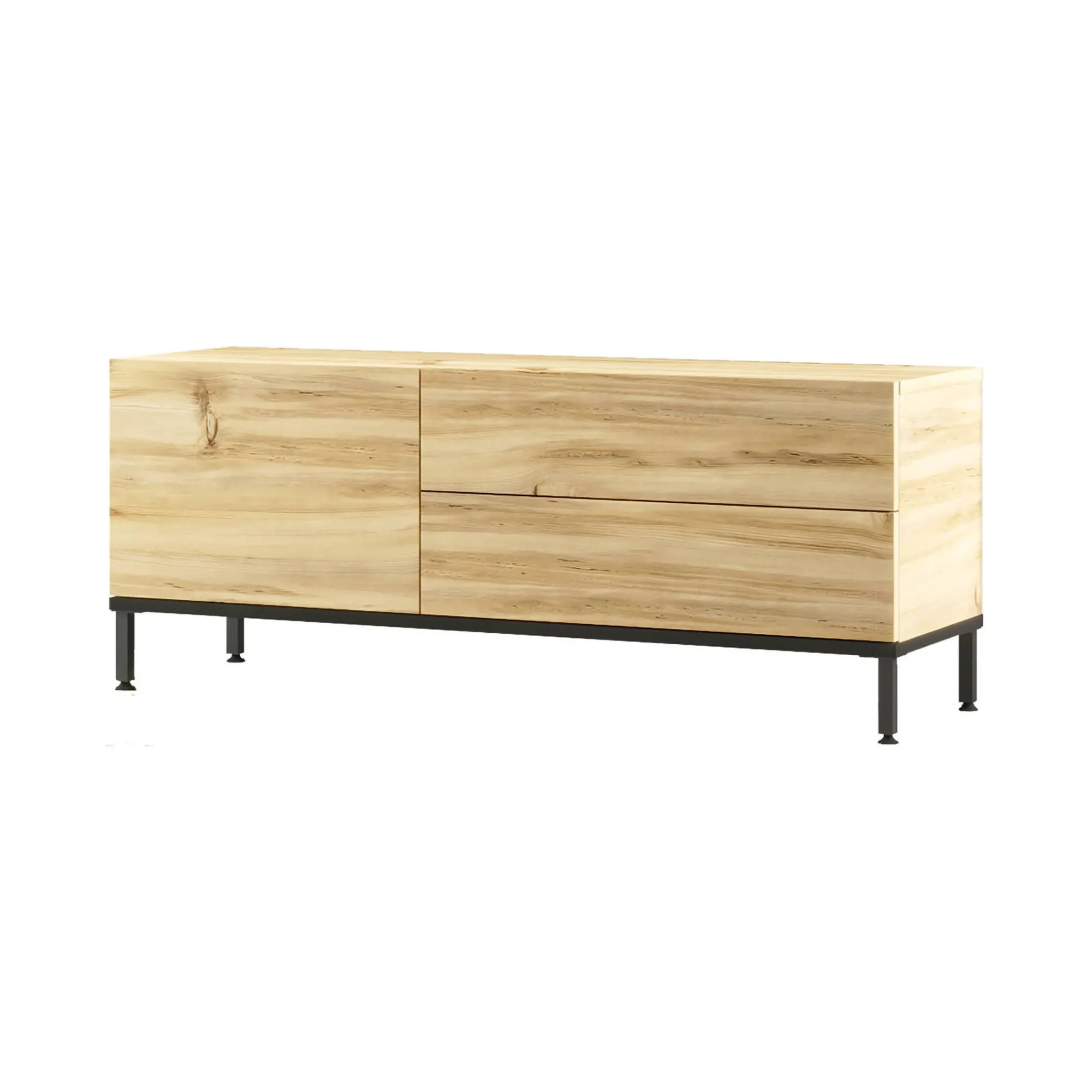 Mobile porta TV Zephir, 120x36 h46 cm, Quercia e Nero<Dmora Discount