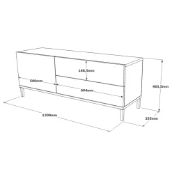 Mobile porta TV Zephir, 120x36 h46 cm, Quercia e Nero<Dmora Discount