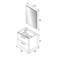 Mobile sottolavabo Affa, 60x45h57 cm,<Dmora Online
