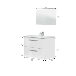 Mobile sottolavabo Albino, 80x45h57 cm,<Dmora Hot