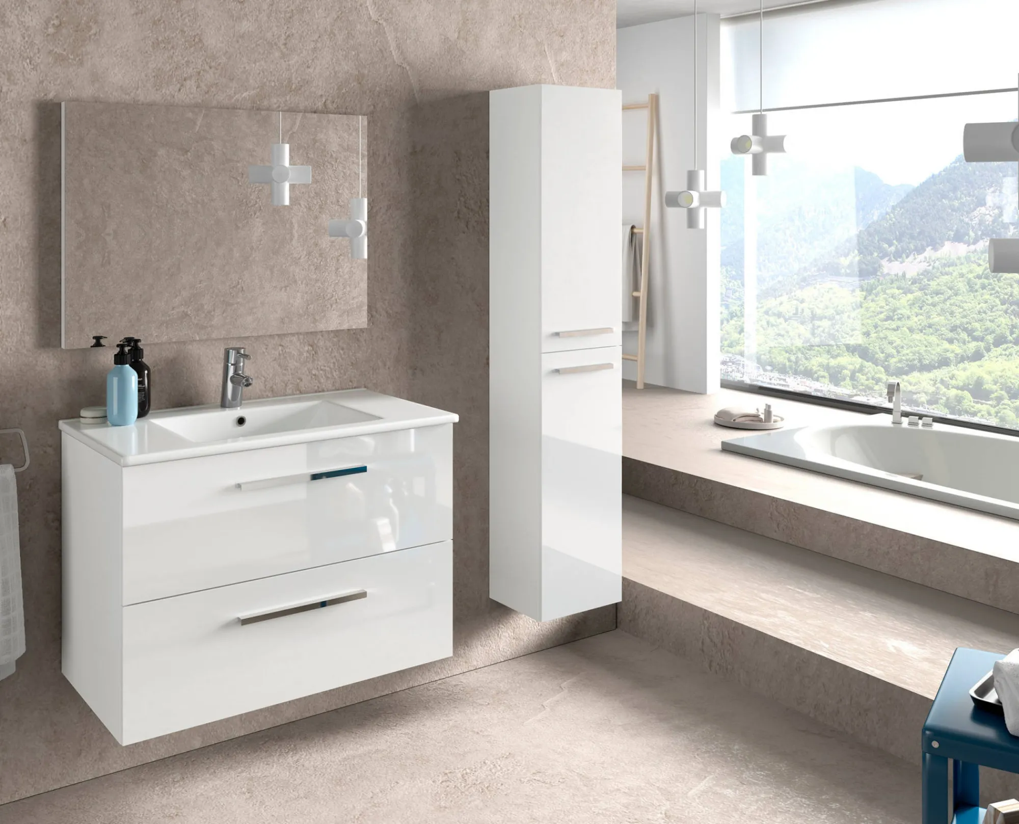 Mobile sottolavabo Albino, 80x45h57 cm,<Dmora Hot