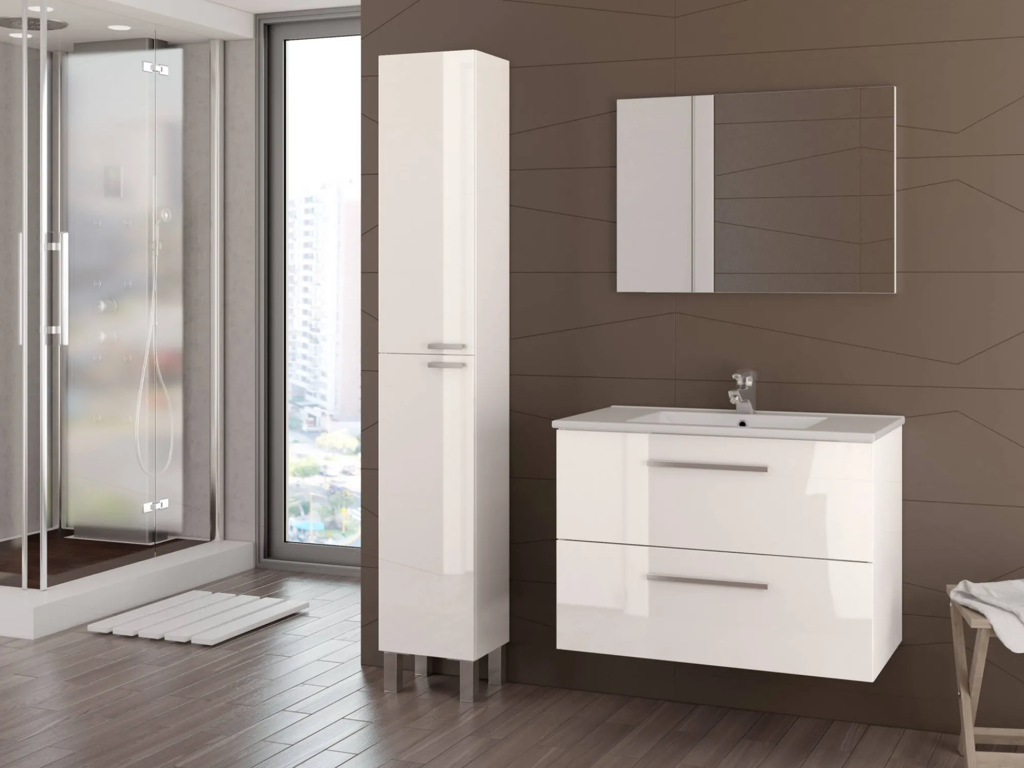 Mobile sottolavabo Albino, 80x45h57 cm,<Dmora Hot