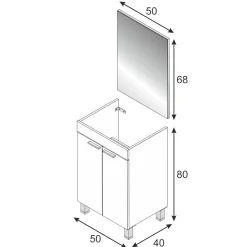Mobile sottolavabo Almenia, 50x40h80 cm,<Dmora Flash Sale