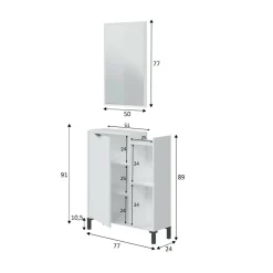 Mobile sottolavabo Argusto, 77x24 h91 cm,<Dmora Fashion