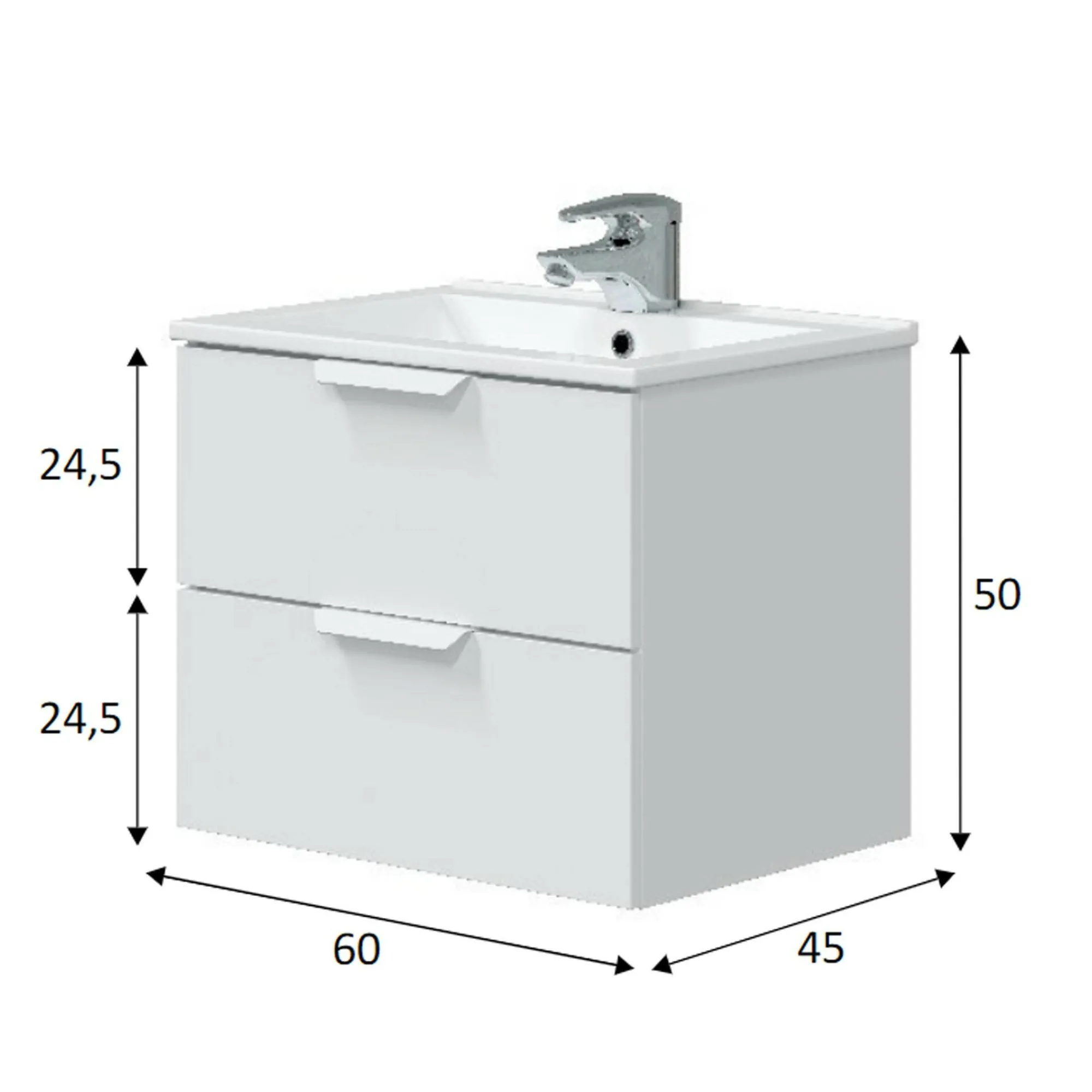 Mobile sottolavabo Arzano, 60x45 h50 cm,<Dmora Best