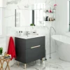 Mobile sottolavabo Avona, 80x45h80 cm, Antracite e Rovere<Dmora Hot