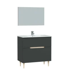 Mobile sottolavabo Avona, 80x45h80 cm, Antracite e Rovere<Dmora Hot