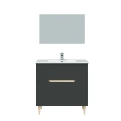 Mobile sottolavabo Avona, 80x45h80 cm, Antracite e Rovere<Dmora Hot