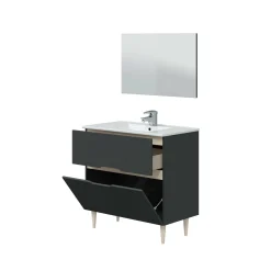 Mobile sottolavabo Avona, 80x45h80 cm, Antracite e Rovere<Dmora Hot