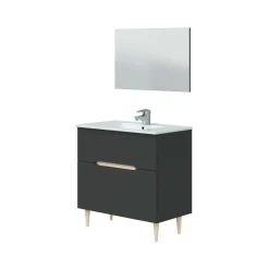 Mobile sottolavabo Avona, 80x45h80 cm, Antracite e Rovere<Dmora Hot