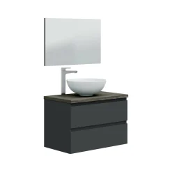 Mobile sottolavabo Dabakumo, 79x46 h53 cm, Antracite e Olmo<Dmora Sale