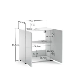 Mobile sottolavabo Dellertsso, , 60x34h62 cm<Dmora Store