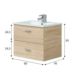Mobile sottolavabo Doksuri, 60x45 h50 cm,<Dmora Cheap