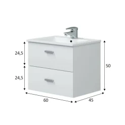 Mobile sottolavabo Doksuri, 60x45 h50 cm,<Dmora Online