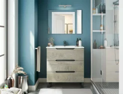 Mobile sottolavabo Dzerbi, 80x45 h86 cm, Antracite e Rovere<Dmora Cheap