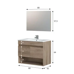 Mobile sottolavabo Enio, 80x45h64 cm,<Dmora Hot