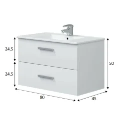 Mobile sottolavabo Felix, 80x45 h50 cm,<Dmora Shop