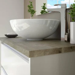 Mobile sottolavabo Furie, 78,5x46h80 cm, Bianco lucido e Olmo<Dmora New