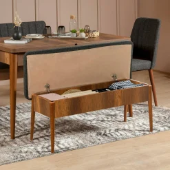 Panca Arielli, 110x40h48 cm, Noce e Antracite<Dmora Best Sale