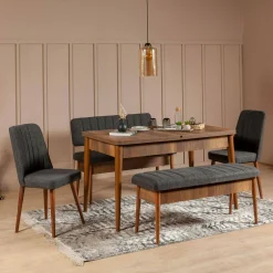 Panca Arielli, 110x40h85 cm, Noce e Antracite<Dmora Fashion