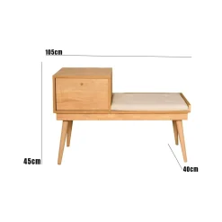 Panca Asolo, 40x105h45 cm, Quercia e Crema<Dmora Cheap