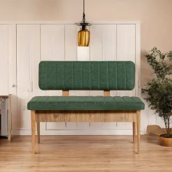 Panca Barthelemy, 110x40 h85 cm, Quercia e Verde<Dmora Hot
