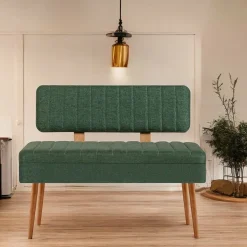 Panca Barthelemy, 90x39 h40 cm, Quercia e Verde<Dmora Discount