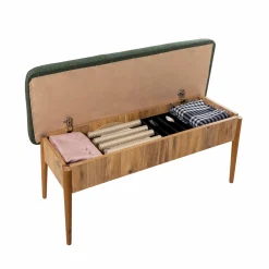 Panca Barthelemy, 110x40 h85 cm, Quercia e Verde<Dmora Hot