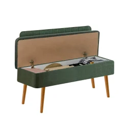 Panca Barthelemy, 90x39 h40 cm, Quercia e Verde<Dmora Discount