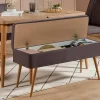 Panca Falcon, 90x39h40 cm, Noce e Antracite<Dmora Online