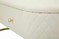 Panca Golfo, 120x40 h43 cm, Bianco e Oro<Dmora Cheap