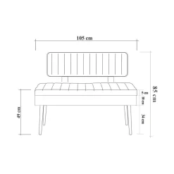 Panca Salento, 90x39h40 cm, Noce e Antracite<Dmora Discount